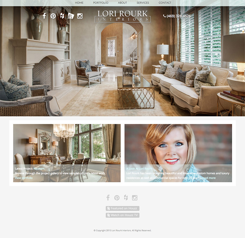 lorirourkinteriors.com Website Screenshot